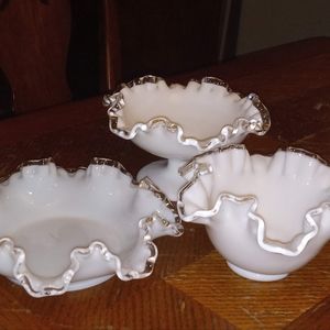 Silver Crested Fenton Candy Dishes